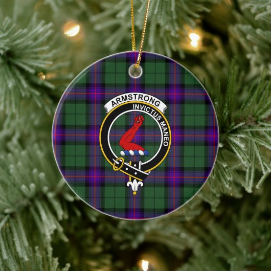Schotse Clan Armstrong Moderne Tartan en Wapenembl Keramisch Ornament (Boom)