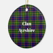 Schotse Clan Ayrshire Tartan en Wapenembleem Keramisch Ornament (Links)