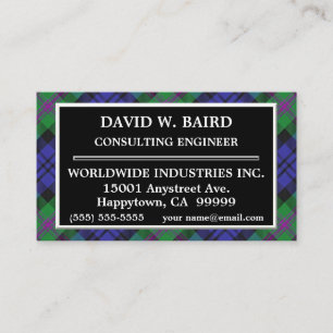 Schotse Clan Baird Tartan Plaid Visitekaartje