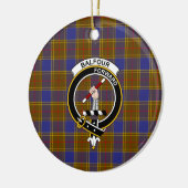 Schotse Clan Balfour Moderne Tartan en Wapenemblee Keramisch Ornament (Links)