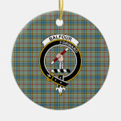 Schotse Clan Balfour Tartan en Wapenembleem Keramisch Ornament (Voorkant)