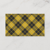 Schotse Clan Barclay Geel Zwart Tartan Plaid Visitekaartje (Achterkant)