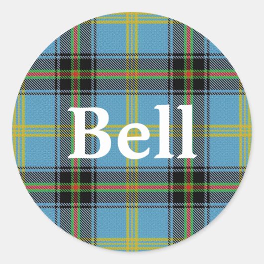 Schotse Clan Bell Tartan Plaid Ronde Sticker (Voorkant)