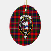 Schotse Clan Belshes Tartan en Wapenembleem Keramisch Ornament (Rechts)