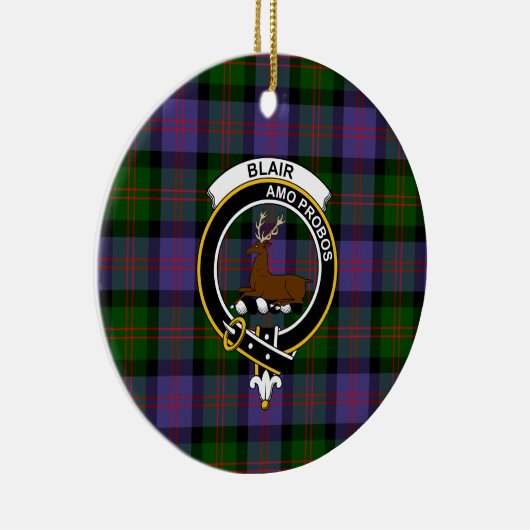 Schotse Clan Blair Modern Tartan en Crest Keramisch Ornament (Rechts)