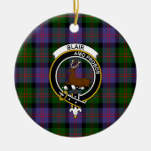 Schotse Clan Blair Modern Tartan en Crest Keramisch Ornament (Voorkant)