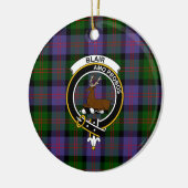 Schotse Clan Blair Modern Tartan en Crest Keramisch Ornament (Links)