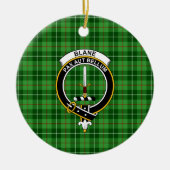 Schotse Clan Blane Tartan en Wapenembleem Keramisch Ornament (Voorkant)