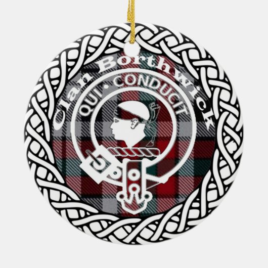 Schotse Clan Borthwick Tartan en Wapenschild Keramisch Ornament (Achterkant)