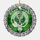 Schotse Clan Boyle Tartan en Wapenschild Keramisch Ornament (Achterkant)