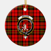 Schotse Clan Brodie Moderne Tartan en Wapenembleem Keramisch Ornament (Voorkant)