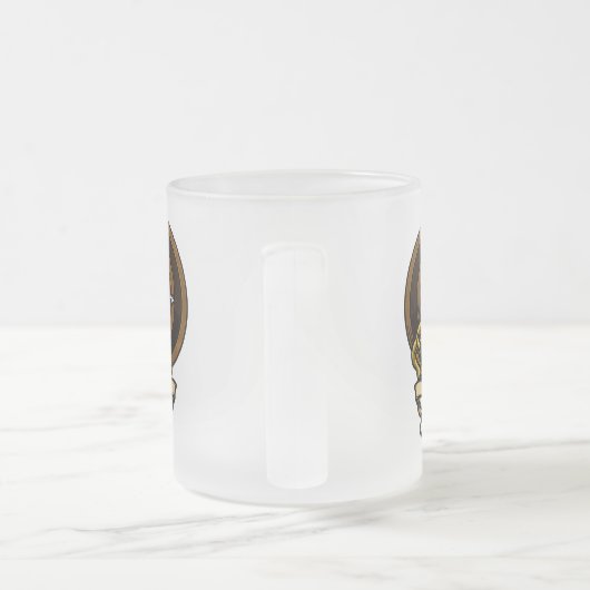 Schotse Clan Bruce Badge en Crest | Wapenschild Matglas Koffiemok (Handvat)