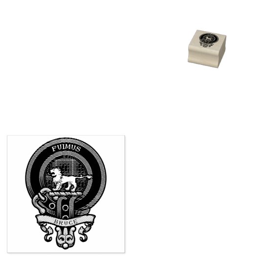 Schotse Clan Bruce Badge en Crest | Wapenschild Rubberstempel (Gestempeld)