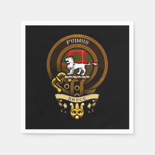 Schotse Clan Bruce Badge en Crest   Wapenschild Servet