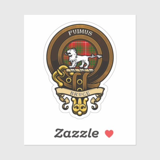 Schotse Clan Bruce Badge en Crest | Wapenschild Sticker (Vel)