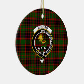 Schotse Clan Buchan Moderne Tartan en Wapenembleem Keramisch Ornament (Rechts)