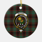 Schotse Clan Buchan Oude Tartan en Wapenembleem Keramisch Ornament (Voorkant)