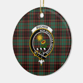 Schotse Clan Buchan Oude Tartan en Wapenembleem Keramisch Ornament (Links)