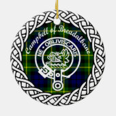 Schotse clan Campbell van Breadalbane tartan en c Keramisch Ornament (Achterkant)