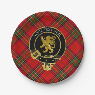Schotse Clan Crest Leeuw Tartan Papieren Bordje