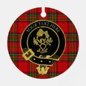 Schotse Clan Crest Tartan Jouw tekst Metalen Ornament (Achterkant)