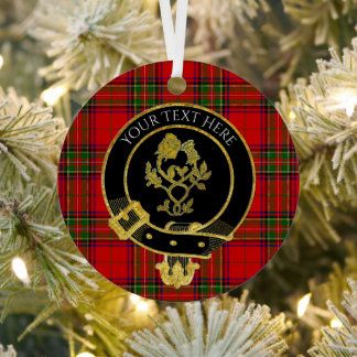 Schotse Clan Crest Tartan Jouw tekst Metalen Ornament