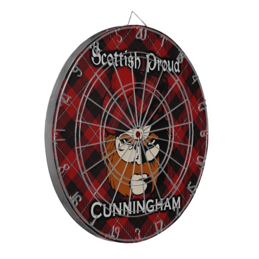 Schotse Clan Cunningham Tartan Dartboard Dartbord (Voorkant Links)