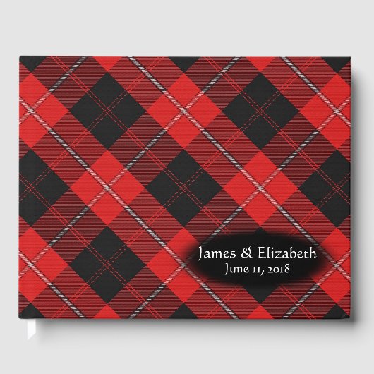 Schotse Clan Cunningham Tartan Plaid Wedding Gastenboek (Voorkant)