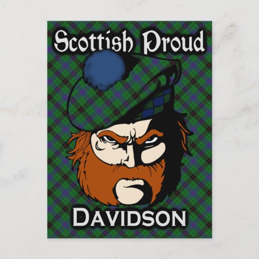 Schotse Clan Davidson Tartan Briefkaart (Voorkant)