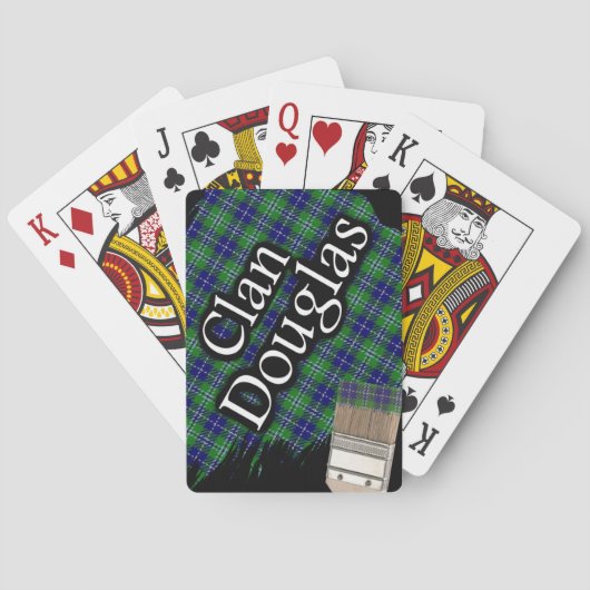 Schotse Clan Douglas Tartan Verfkwast Pokerkaarten (Achterkant)
