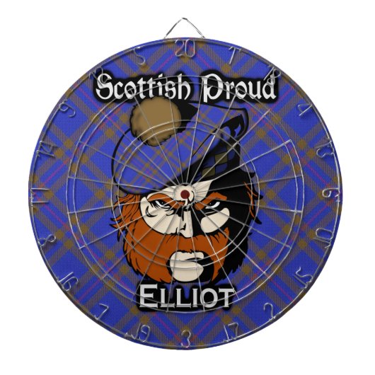 Schotse Clan Elliot Tartan Dartboard Dartbord (Voorkant)