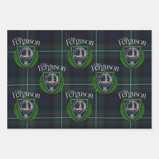 Schotse Clan Ferguson Tartan & Crest Inpakpapier Vel (Voorkant 3)