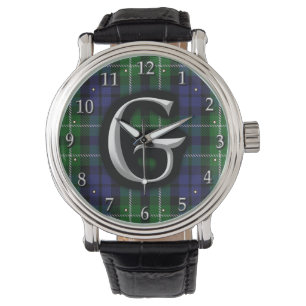 Schotse Clan Graham Letter G Monogram Clan Tartan Horloge