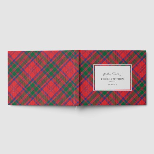 Schotse Clan Grant Rode Groene Blauwe Geruite Trou Gastenboek (Volledig)