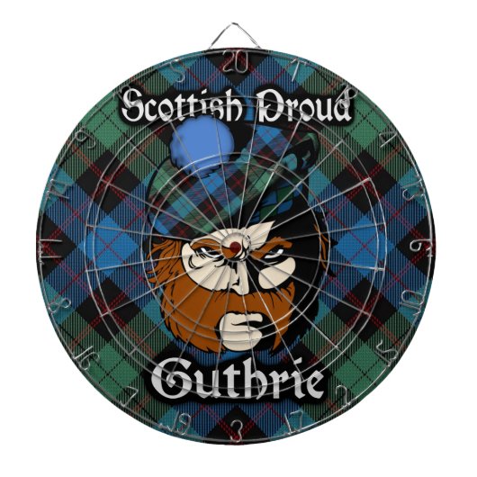 Schotse Clan Guthrie Tartan Dartboard Dartbord (Voorkant)