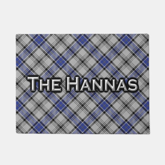 Schotse Clan Hannay Hanna Tartan Welcome Mat (Voorkant)