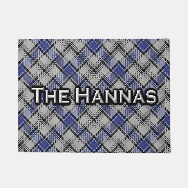 Schotse Clan Hannay Hanna Tartan Welcome Mat (Voorkant)