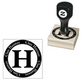Schotse Clan Hannay Letter H Monogram Rubberstempel (Gestempeld)