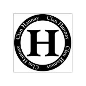 Schotse Clan Hannay Letter H Monogram Rubberstempel (Afrduk)