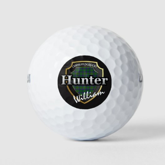 Schotse Clan Hunter personaliseren Jouw naam Golfballen (Voorkant)
