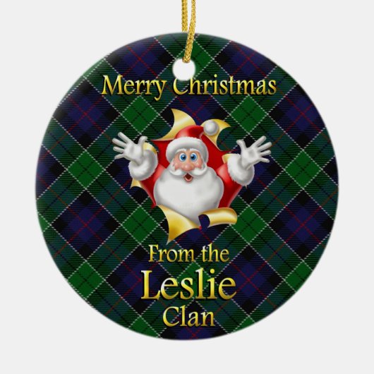 Schotse Clan Leslie Kerst Ornament (Voorkant)