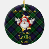 Schotse Clan Leslie Kerst Ornament (Achterkant)