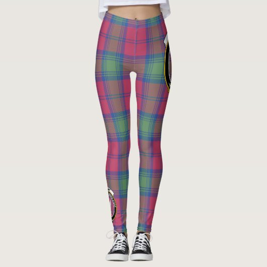 Schotse Clan Lindsay Oude Crest Tartan Dames Leggings (Voorkant)