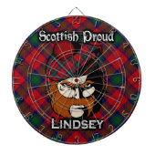 Schotse Clan Lindsey Lindsay Tartan Dartboard Dartbord (Voorkant)