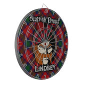 Schotse Clan Lindsey Lindsay Tartan Dartboard Dartbord (Voorkant Links)