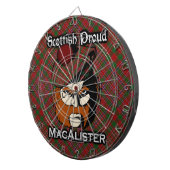 Schotse Clan MacAlister Tartan Dartboard Dartbord (Voorkant Rechts)