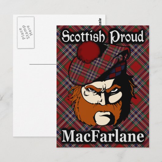 Schotse Clan MacFarlane Tartan Briefkaart (Voorkant / Achterkant)