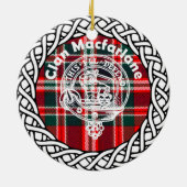 Schotse Clan Macfarlane Tartan en Wapenembleem Keramisch Ornament (Achterkant)