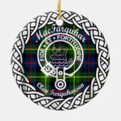 Schotse Clan MacFarquhar Tartan en Wapenembleem Keramisch Ornament (Achterkant)