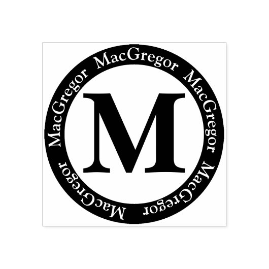 Schotse Clan MacGregor Letter M Monogram Rubberstempel (Afrduk)